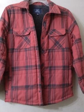 Men's George Brand Red Plaid Quilted Jacket Sz Small